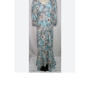 R&M Richard’s Blue and White Floral Maxi Dress